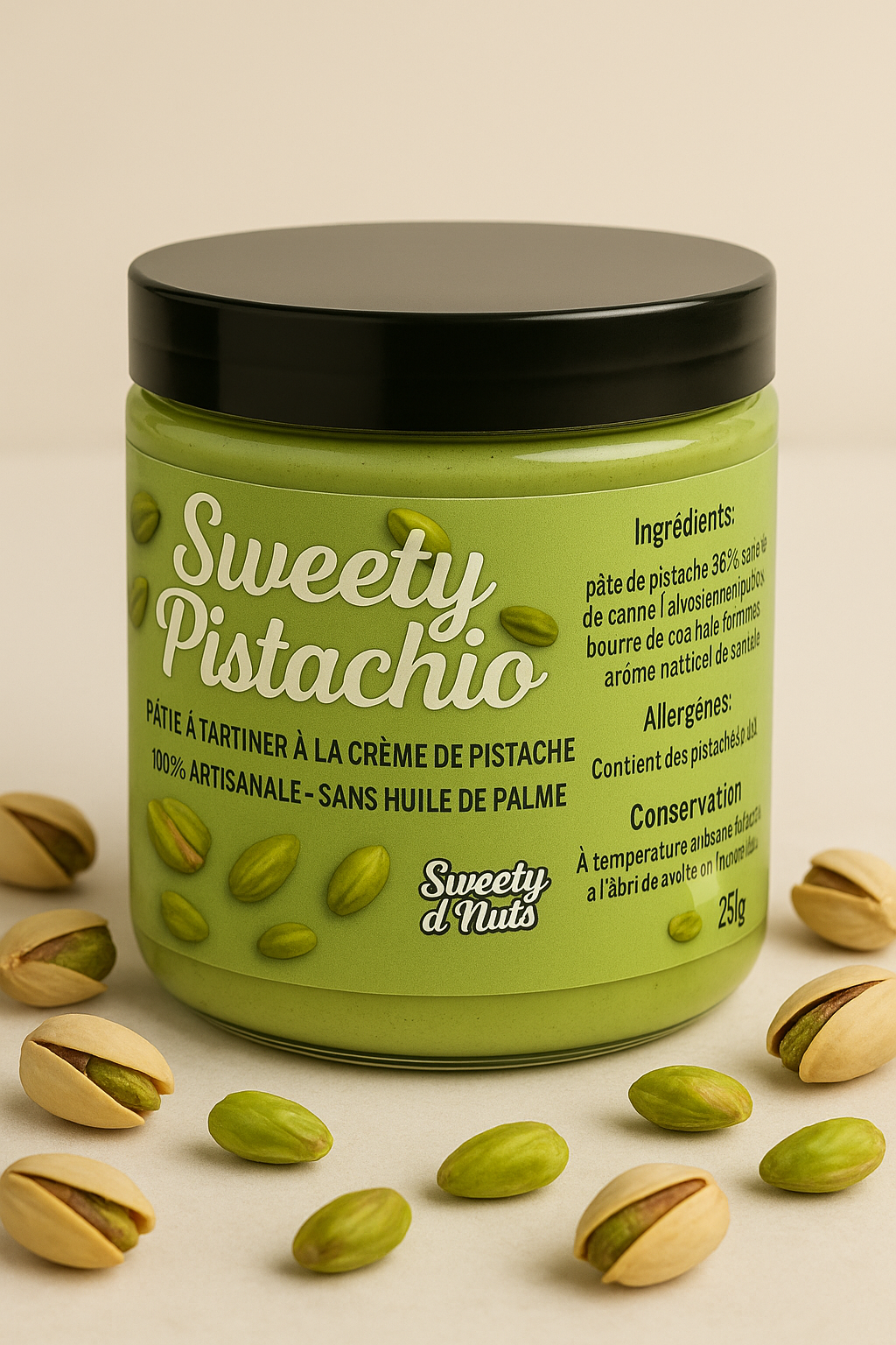 Sweety Pistachio – Pâte à tartiner à la crème de pistache